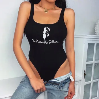 

Summer Sleeveless Straps Sexy Bodysuit Women 2020 Off Shoulder Body Tops Streetwear Casual Black Bodysuits