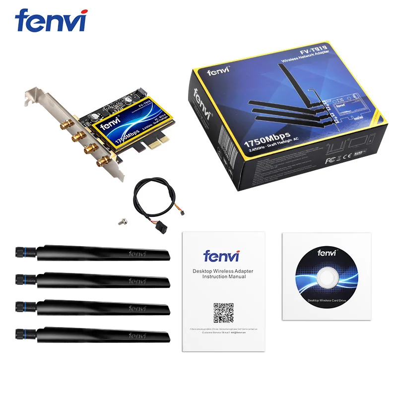 1750Mbps Fenvi T919 PCIe WiFi Card Adapter BCM94360 For MacOS Hackintosh  Bluetooth 4.0 802.11ac 2.4G/5GHz Dual Band Desktop PC - AliExpress