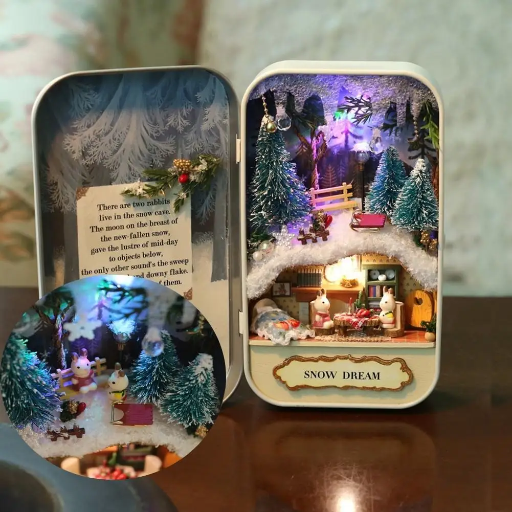 Новая мебель ручной работы 3D кукла дом коробка игрушки, светодиодные лампы Diy миниатюрная сцена деревянный миниатюрный театр головоломка игрушка Рождественский подарок