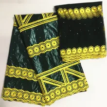 Черный Базен riche getzner nouveau африканская ткань bazin brode getzner парча жаккардовая ткань из Дубая 5+ 2 ярдов/партия