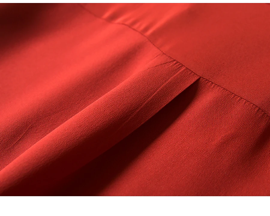 Рубашка из натурального шелка, платье, шелк тутового цвета, женское однотонное платье трапециевидной формы с поясом и длинным рукавом, M L XL