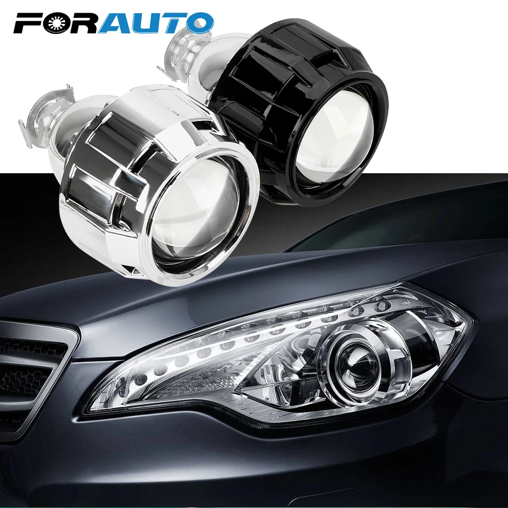 

FORAUTO Xenon HID Projector Lens 2.5 Inch Silver Black Shell For H1 Xenon LED Bulb H4 H7 Motorcycle Car Headlight Accessories