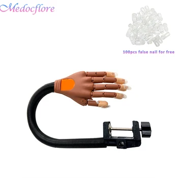 

Professional fake hands Nail Art equipment with 100pcs clear false nails Adjustable Plastic Practice Model Beauty Manicure Tools