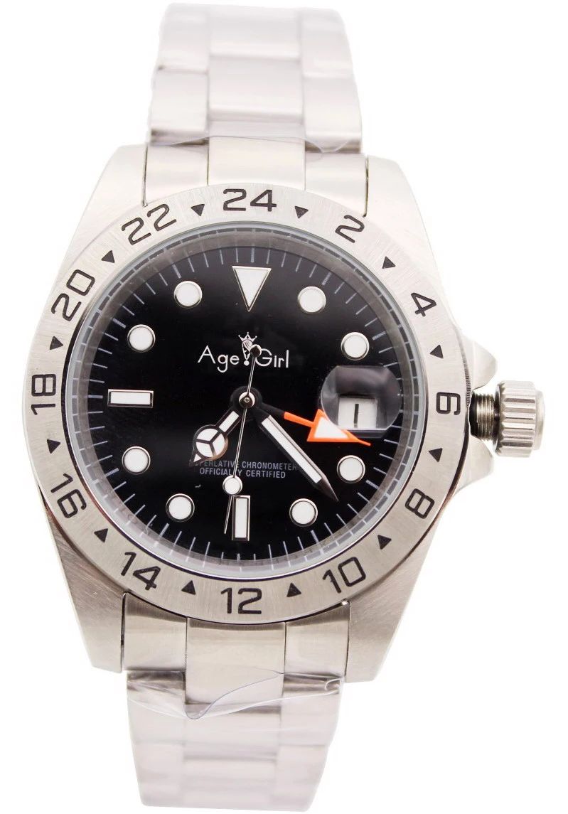 

Famous Brand Men Watch Automatic Mechanical EXP II Black White Silver Stainless Steel Watches Superlative Chronometer Sapphire
