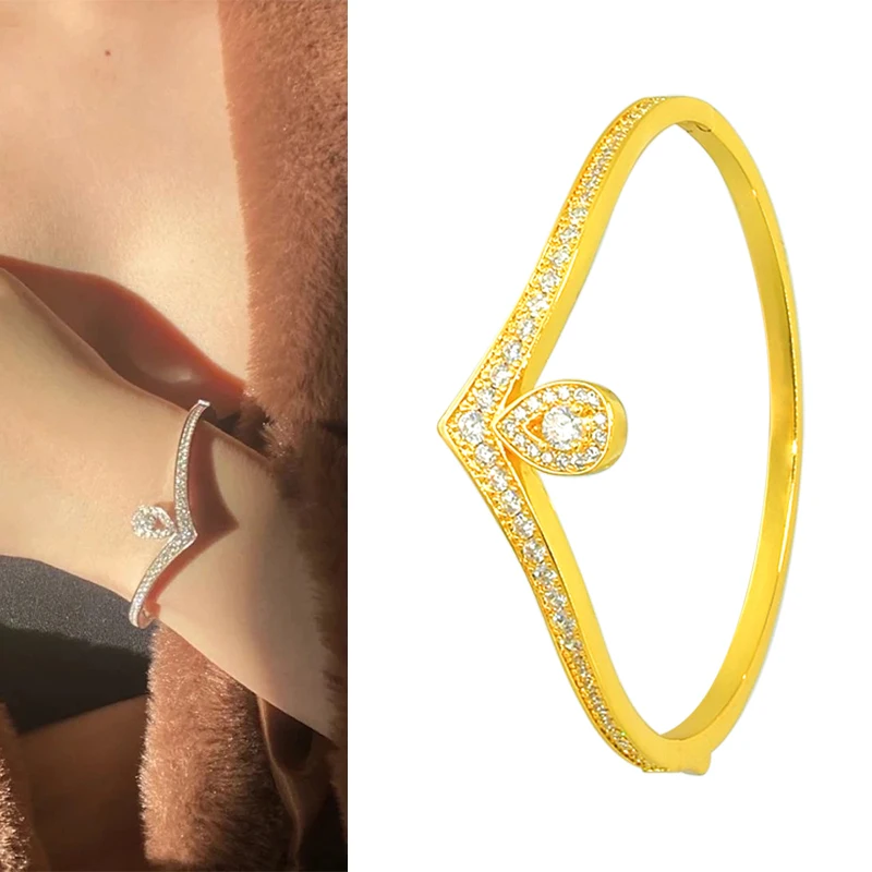 

Lover Bracelet For Women Girls Luxury Fashion Accessory With Diamond Crystal Bangle Bridal Wedding Jewelry Cuffs Bracelets