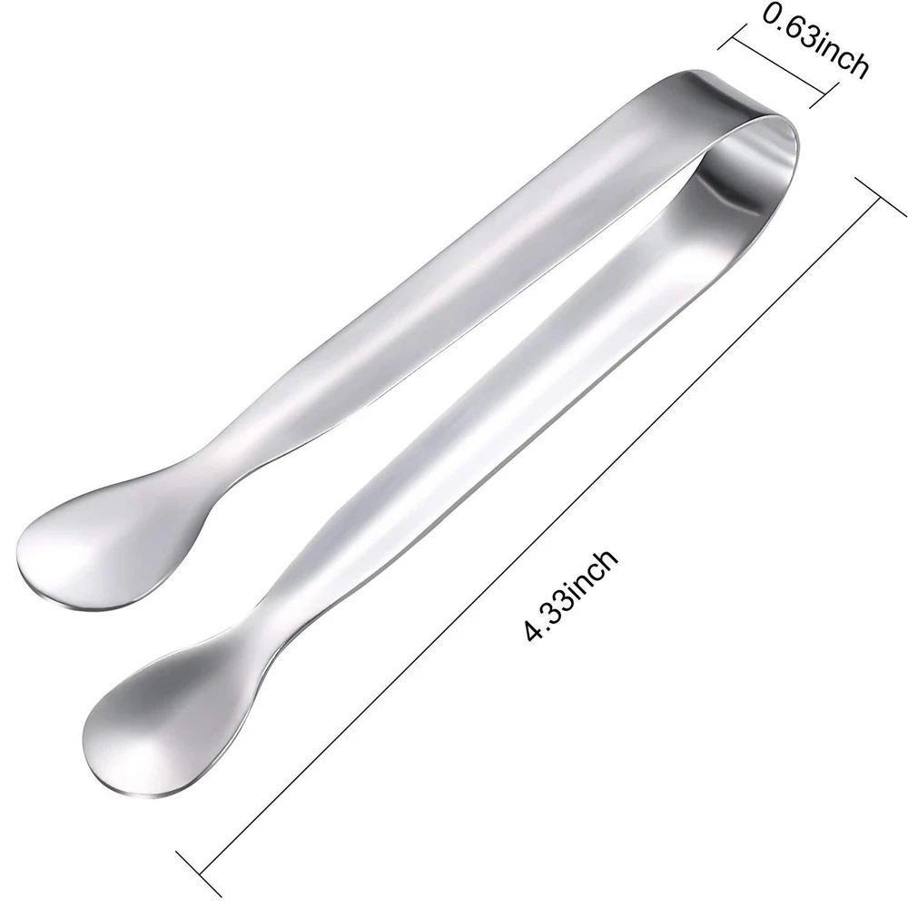 11cm Ice Tong Bbq Stainless Steel Barbecue BBQ Clip Bread Food Ice Clamp Tongs Bar Kitchen Accessories