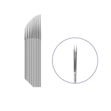 2 ряда 16 затенение ИГЛЫ Перманентный макияж бровей татуировки лезвия микроблейдинг иглы для 3D вышивки ручной татуировки ручка машина