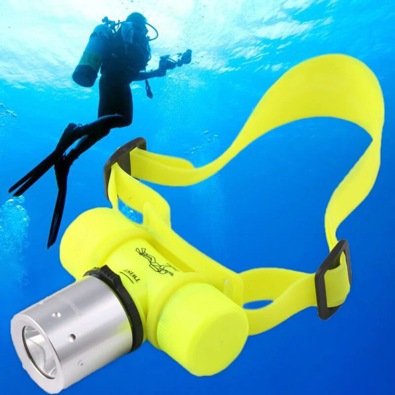 

1PCS Waterproof LED Headlights Long-Range T6 Glare Diving HeadlightsDeep Water Drive 20000 Lumens 18650 Battery