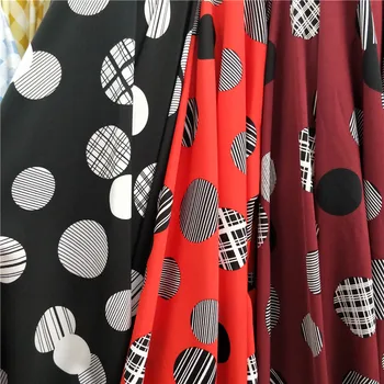 

150 * 50cm Oversized Dotted Print Fabric Dress Shirt Drape Soft Polyester Fiber Fabric