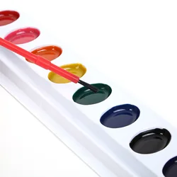 Children's Painting Utensils 8-color Oval Semi-dry Watercolor Paint Solid Watercolor Paint with Brush Set Painting Supplies