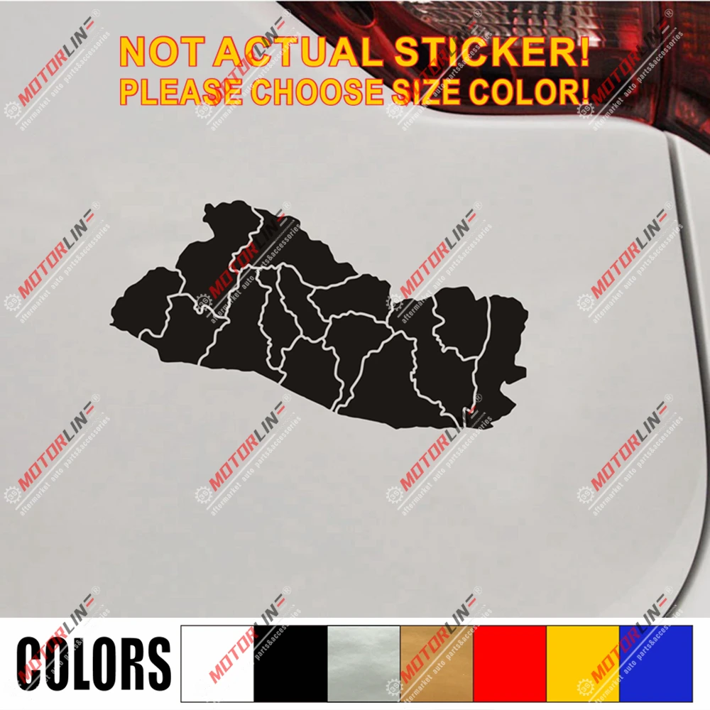 El Salvador State outline наклейка автомобиля винил выбрать размер цвет высечки