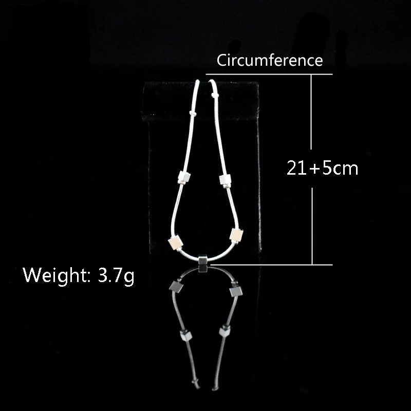 Hot Sale Beach Anklet 925 Sterling Silver Ladies Square Pendant Foot Chain Bracelet Women Fashion Anklets Pulseras Jewelry Gift