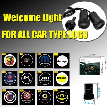 

2X LED Lamp car Door Welcome Lights for seat fiat Abarth ABT SAAB SMART DS ALPINA Vauxhall Batman mugen mopar auto accessories