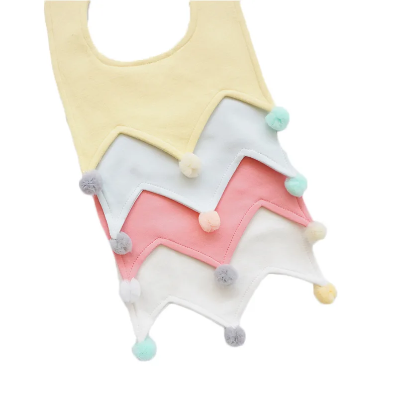 Ins New Cotton Cute Crown Ball Bibs For Newborn Baby Korean Style Saliva Towel Child Bib Saliva Pocket (2)