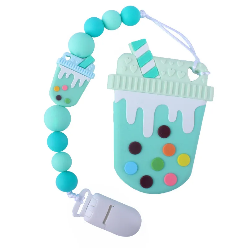DIY Детский Прорезыватель для зубов из пищевого силикона, цветная соска для мороженого, держатель на цепочке, силиконовая соска для кормления, игрушка в подарок