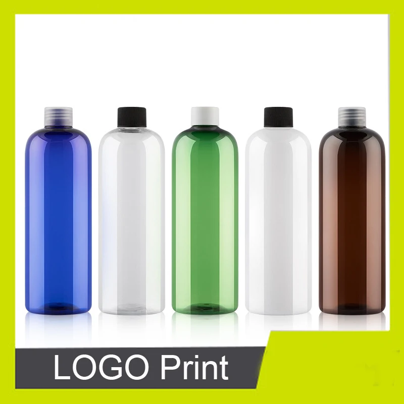 20 pcs/Lot 500ML PET Bottle With Plastic Screw Lid Cosmetics Refillable Shampoo Travel Container Empty Bottles YS-XG500 | Красота и