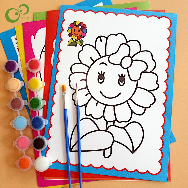 Educational Painting Drawing-Set Kindergarten YJN Puzzle Graffiti Watercolor-Gouache-Coloring