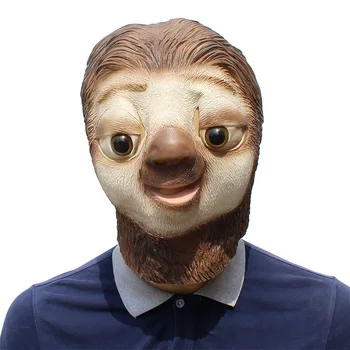 

1PCS Sloth Latex Mask Movie Protagonist Flash Full Head Animal Mask Halloween Fancy Dress Party Cosplay Mask