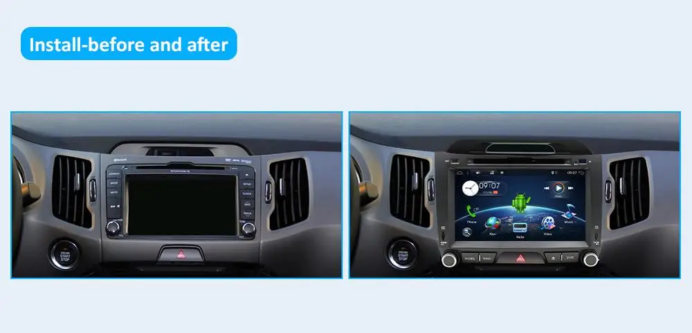 Sale Octa Core For KIA Sportage 2011-2015 Android 9.0 2 din car dvd player radio stereo gps navigation wifi map rear view camera 32G 5