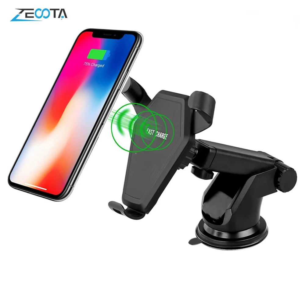 Беспроводное Автомобильное зарядное устройство Qi для iPhone X 8/8 Plus Samsung Galaxy S8 S7 S6/S7 Edge