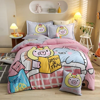 

BEIYAYAN Cartoons Home Cotton Bedding Sets Textile Twin Queen Size Bed Set Bedclothes with Bed Sheet Comforter set Pillow case