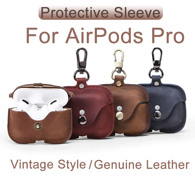 

Защитный чехол из натуральной кожи для наушников Apple Airpods Por