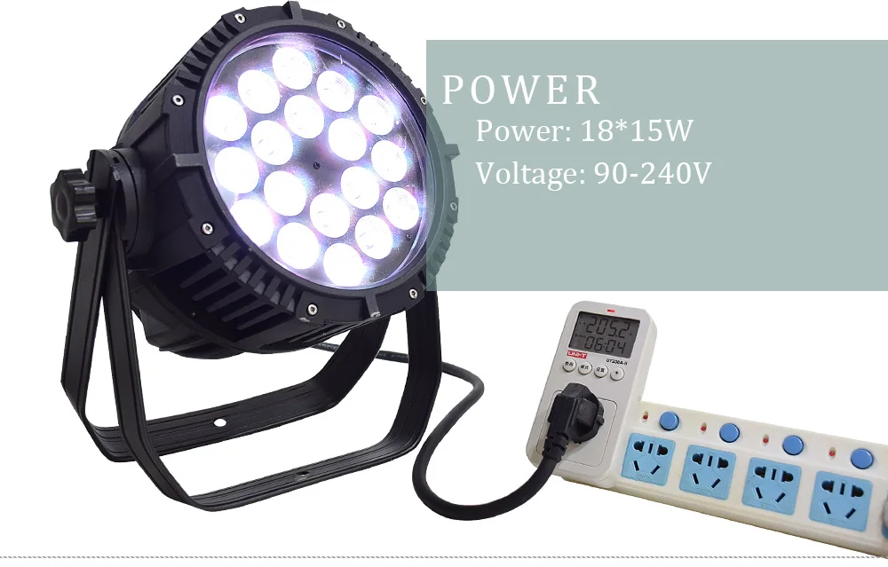 Открытый водонепроницаемый IP65 светодиодный сценический светильник DMX512 18x15 Вт RGBWA 5в1 светильник s для профессионального dj сцены свадьбы 2 шт./лот
