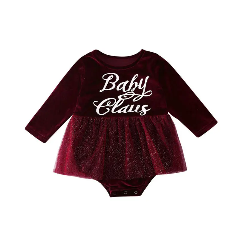 

Newborn Infant Kids baby Girl Clothes long sleeve letter print Velvet Tulle Party Lace Tutu Dress Baby Bodysuit Playsuit