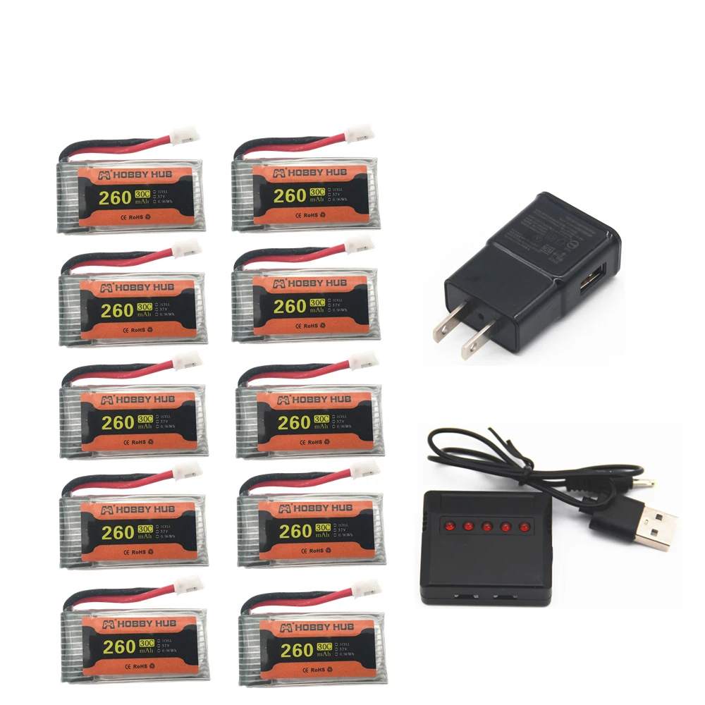 Батарея для JJRC H36 3,7 V 260mAh для E010 E011 E012 E013 Furibee F36 RC Квадрокоптер части 3,7 v Lipo батарея