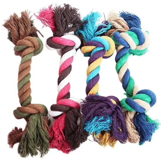 

Hot Sale Pets Dog Toys Puppy Cotton Braided Bone Rope Clean Molar Chew Knot Play Toy Dog Supplies Pet Products Random Color