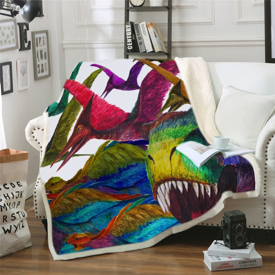 Одеяло с динозавром, постельные принадлежности, простыня, покрывало для дивана, покрывало для сна, как коврик для путешествий, пикника, дома для взрослых, детей, на кроватке, для кроватки, самолет, Cobertor