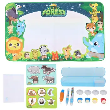 

100cm Animal Themes Magic Water Drawing Mat Pens Coloring Books Water Painting Mat Doodle Gift for Children Kids Education Toy