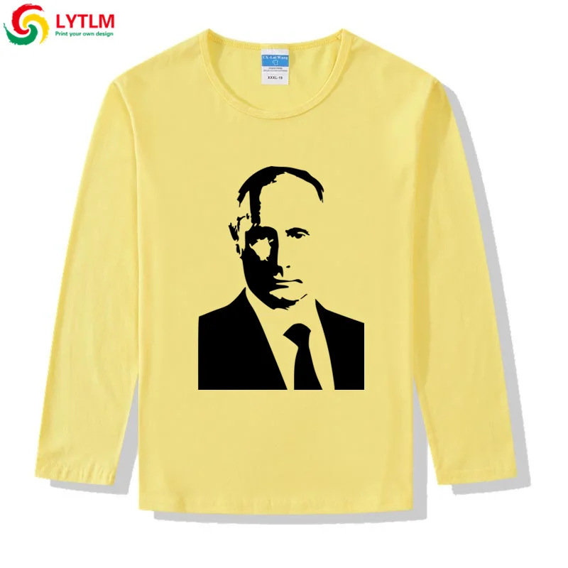 LYTLM Brand T-shirt Baby Vladimir Putin Boys T Shirt Long Sleeve Funny Winter Tops for Kids Roupa Infantil Menina Baby T Shirts - Color: CX LYCRA Maize