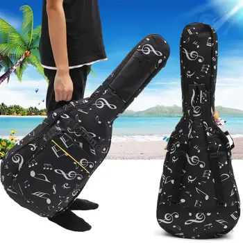 

Waterproof Guitar Bag Double Straps Padded With Musical Notes Soft Case for 39 / 40 / 41 Inch Guitar Gig Bag