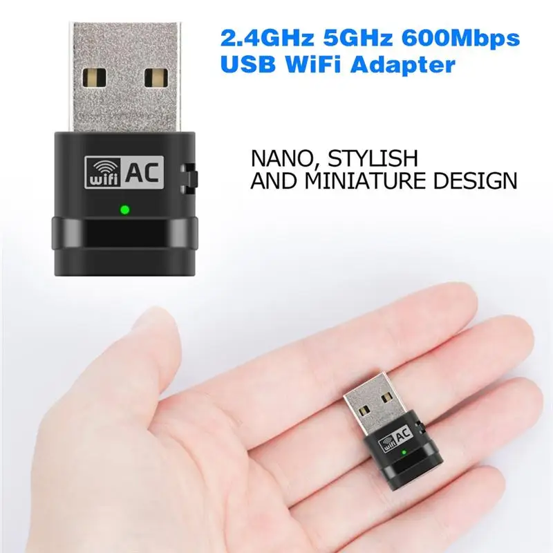 USB WiFi адаптер Dual Band 2 4 ГГц Wi Fi 5 600 Мбит/с антенна Ethernet 802.11AC мини Беспроводной