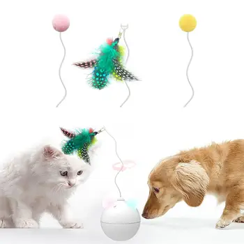 

2019 Funny Pet Toy Ball Robot Cat Toy Interactive LED Rolling Flash Ball Automatic Funny Cat Rod Badminton Random Movement Hot