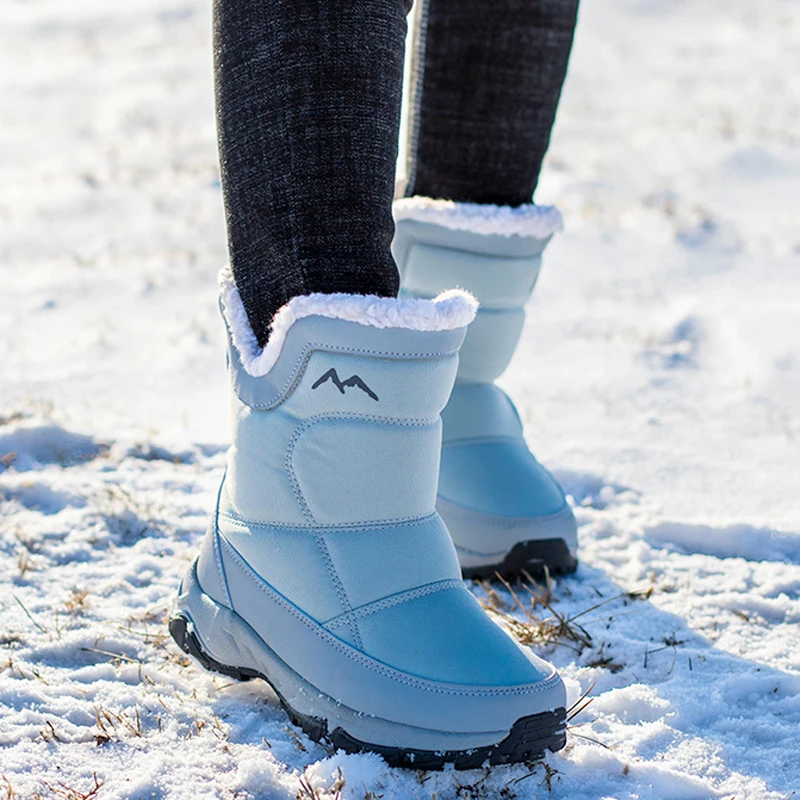 Cena Buty damskie 2019 buty zimowe ciepłe pluszowe buty damskie śniegowe wodoodporne antypoślizgowe buty zimowe damskie buty na platformie zip rozmiar 36 45