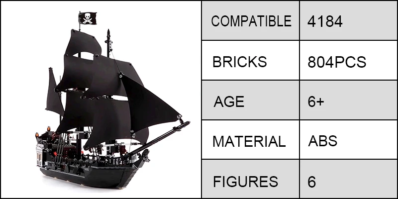 Pirates Ship Lepinblocks 16016 16006 16009 22001 Compatible 10210 70618 4184 4195 Building Bricks Educational Toys Gifts