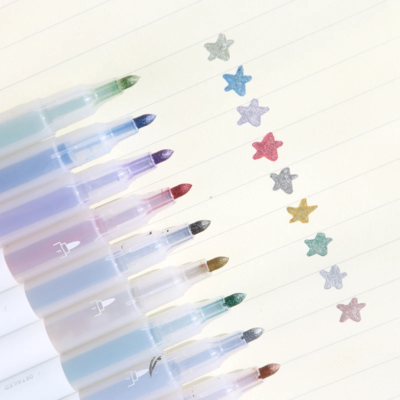 10 шт. металлические цветные маркерные ручки, набор тонких ручек для каллиграфии, рисования, художественные школьные принадлежности A6924