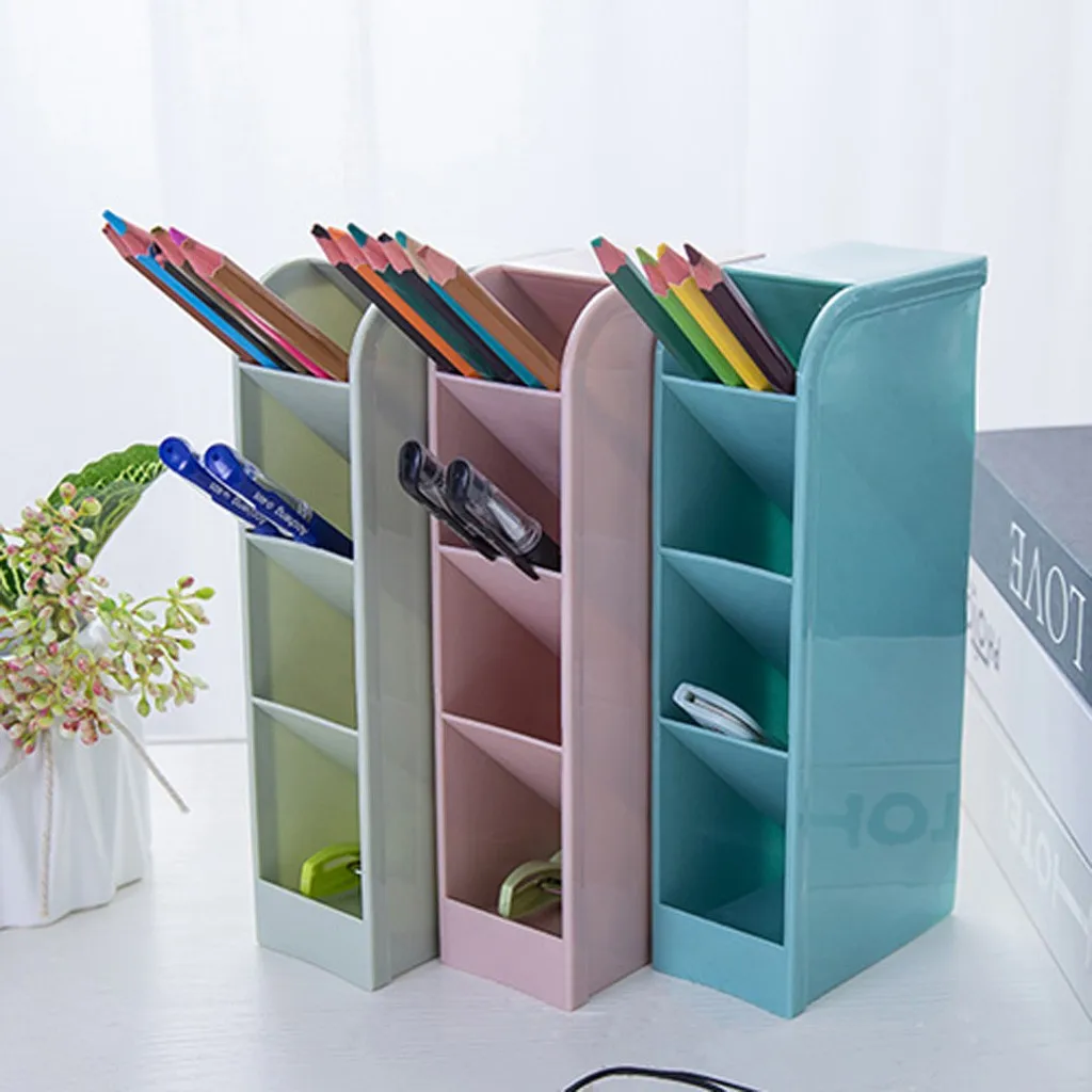 Pencil Pen Holder Stationery Desk Container Storage Box Office Desktop Organizer Dropshipping Accessories tool Christmas decora