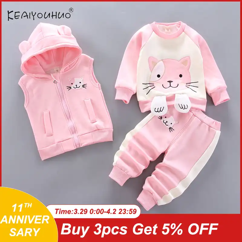 21 Ninos Traje De Invierno Traje De Gato De Dibujos Animados Bebe Nino Ropa Nino Nina Ropa Para Ninas Chaleco Camiseta Pantalon Traje De 1 4 Anos Set De Ropa Aliexpress