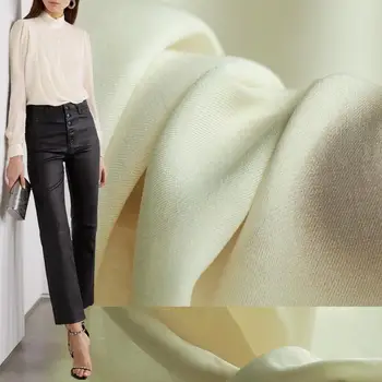 

Solid beige color silk blends wool fabric,soft and drape,slight sheer,sewing for shirt,blouse,skirt,dress,craft by the yard