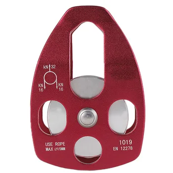

32Kn Climbing Pulley Outdoor Travel Kits Single Fixed Micro- Rope Pulley Rappelling Survival Mountaineering Equipment