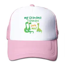 Сетчатая бейсбольная кепка с надписью «My Grandpa and Grandpa Love Me» в стиле унисекс, кепки В Стиле Дальнобойщика розового цвета