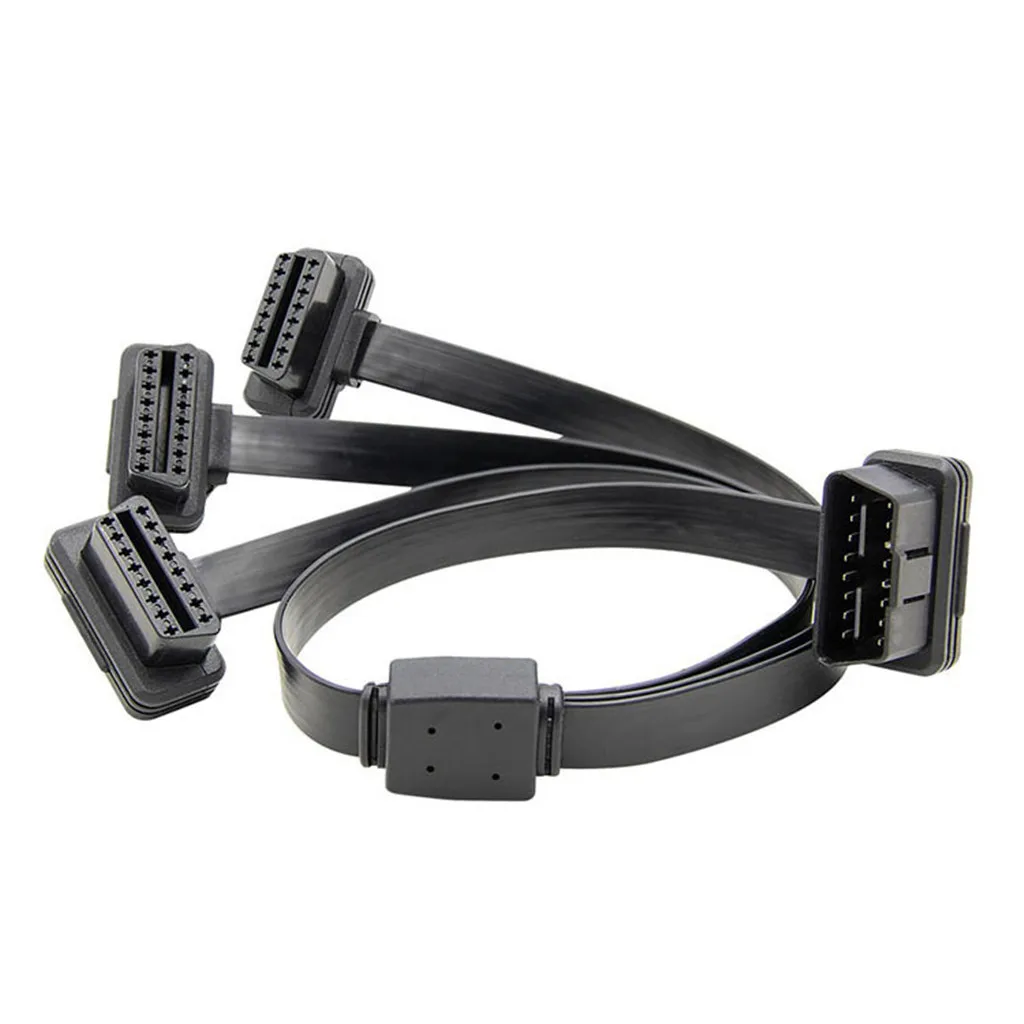 50 см 16 Pin OBD2 мужской и двойной женский сплиттер плоский тонкий Y разъем удлинитель костюм для OBD II порт Женский Y J1962 Ca