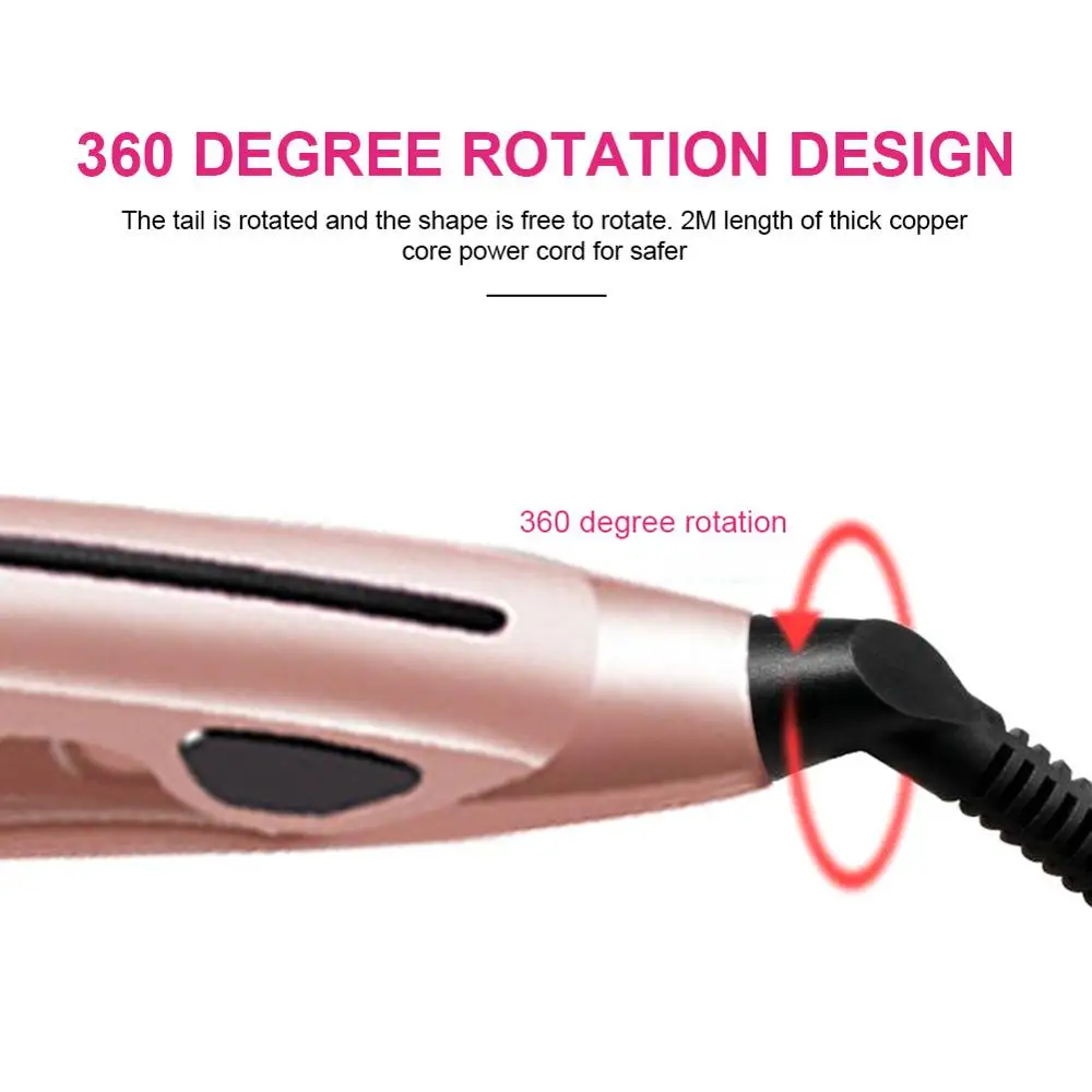 2 in 1 Portable Hair Straightener Hair Curler Tool LCD Hair Care And Styling With Ceramic Tourmaline Ionic Styling Accessories 2 in 1 Portable Hair Straightener Hair Curler Tool LCD Hair Care And Styling With Ceramic Tourmaline Ionic Styling Accessories