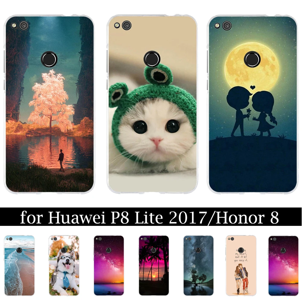 Новейший Модный чехол для Huawei P8/P9 Lite 2017 мягкий силиконовый из ТПУ Honor 8 милый