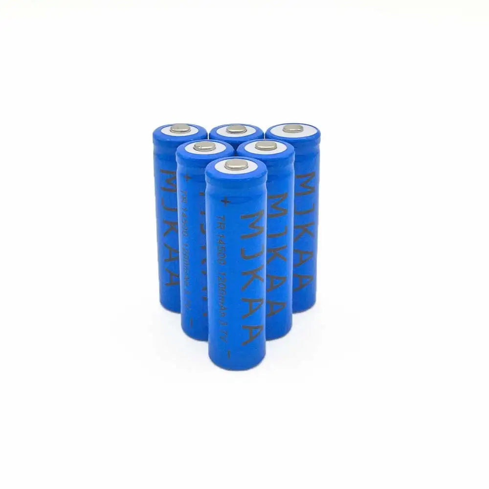 8 шт/MJKAA 14500 1200MAH 3,7 V Синий перезаряжаемый аккумулятор для фонарика литиевая батарея 14500 батарея