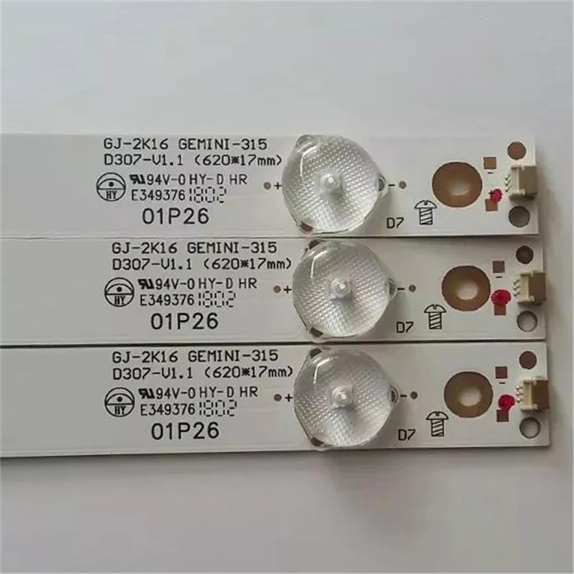 7 lâmpadas led faixas de retroiluminação para lg, 32lh500d, tv, led, lentes de alta definição