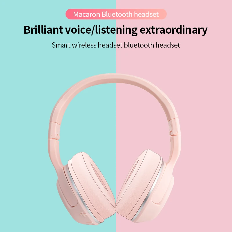 Colorful Kids Headset Wireless Noise canceling cute Girls Gift Bluetooth Headphones HIFI Stereo Bass 3 5mm Plug With Micphones